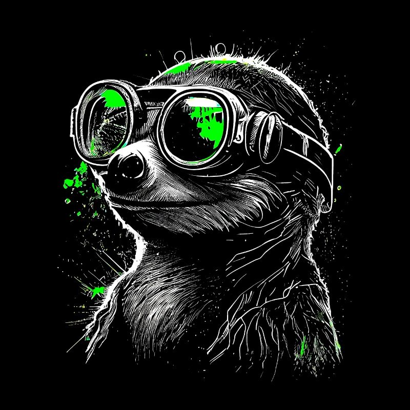 Suricate steampunk futuriste cool vert