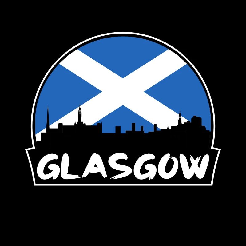 Glasgow Ecosse Drapeau Skyline Silhouette Voyage