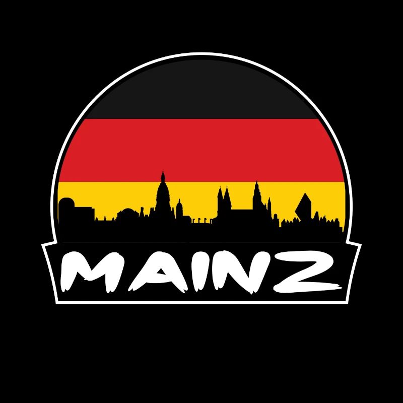 Mainz Germany Flag Skyline Silhouette Travel