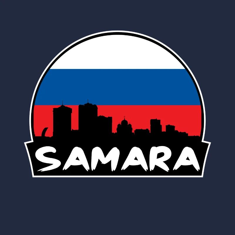 Samara Russie Flag Skyline Silhouette Voyage