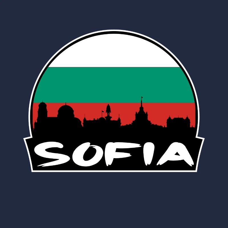 Sofia Bulgaria Flag Skyline Silhouette Travel