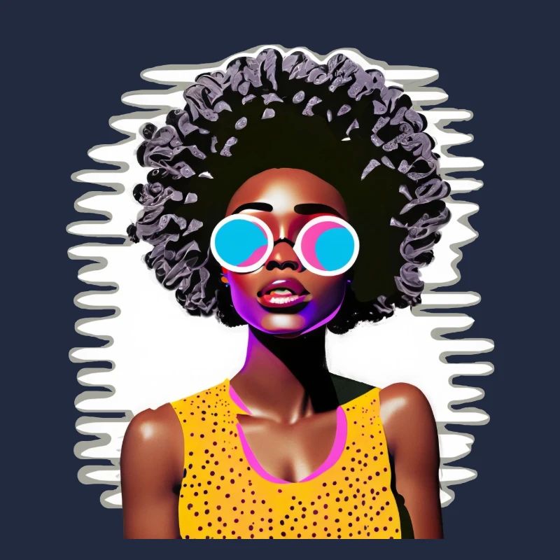 Femme avec afro dans le style pop art