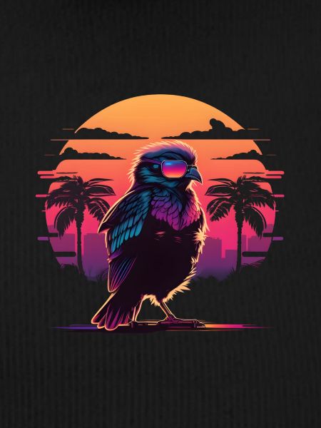 Synthwave bird sunset