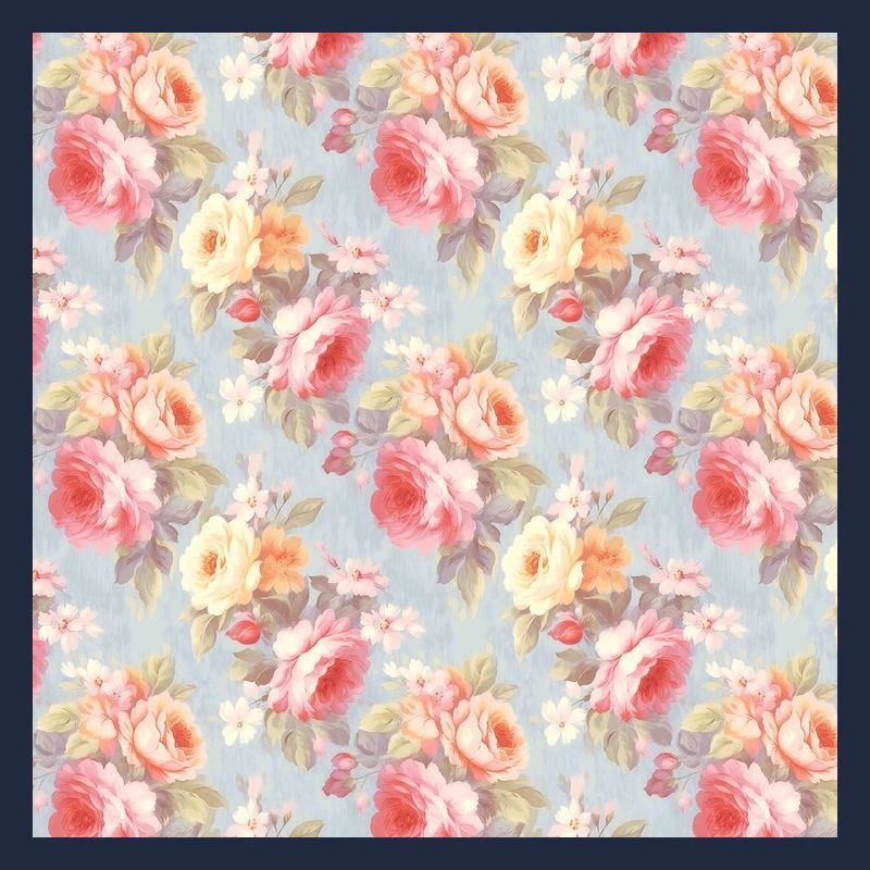 Roses Seamless Pattern Beautiful Elegant Aesthetic