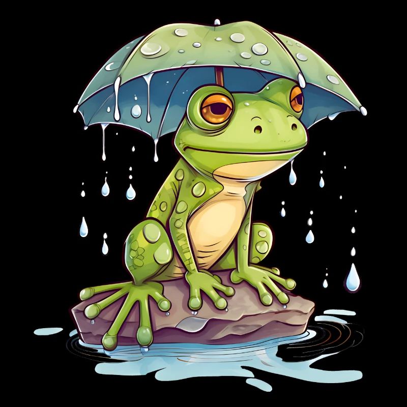 Frisch findet Schutz unter einem Regenschirm