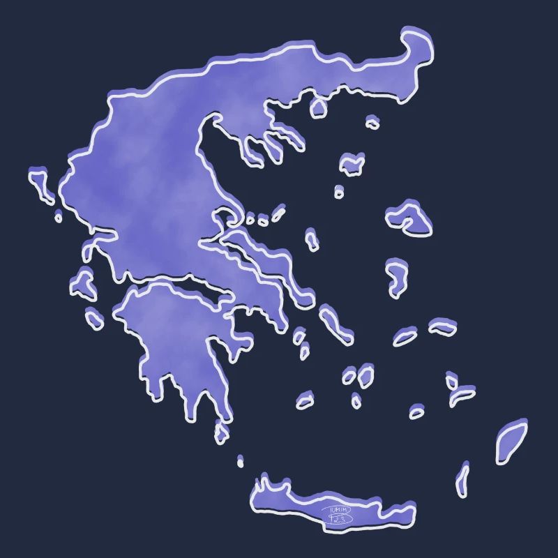 "Map", Boho Line Art Design, Serie "Greece"
