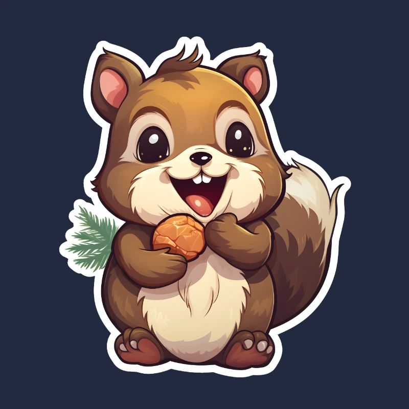 Süßes Eichhörnchen mit Nuss