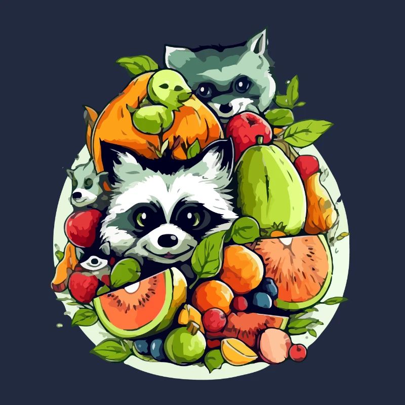 Cute animals in fruit n°2