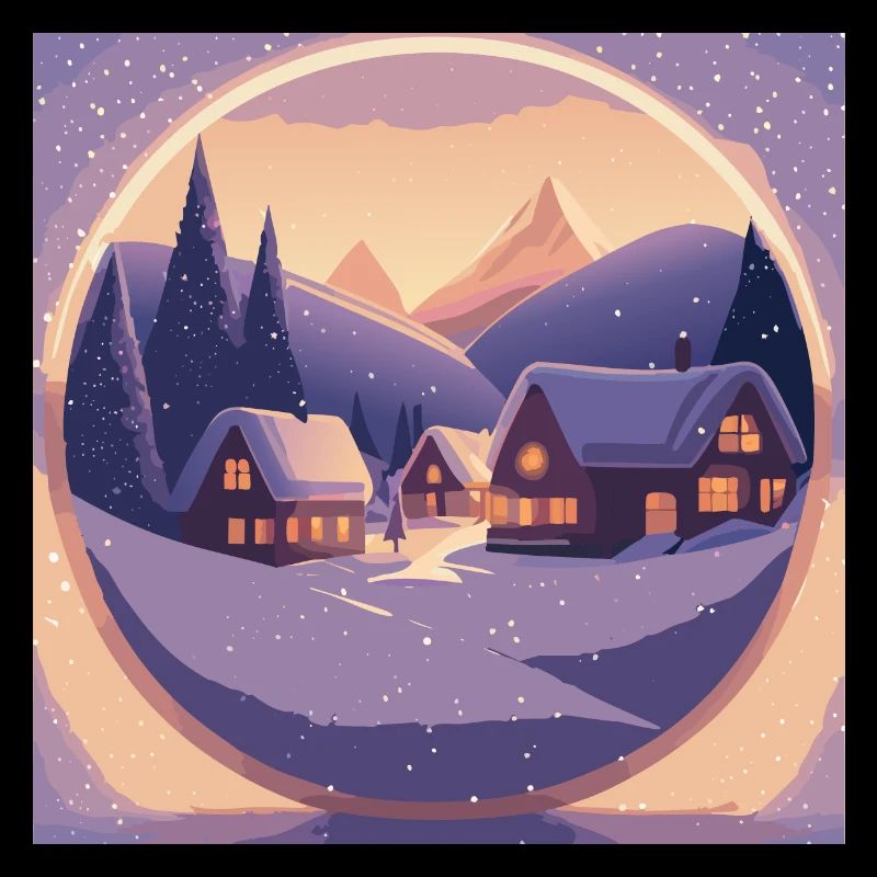Dorf in Schneekugel