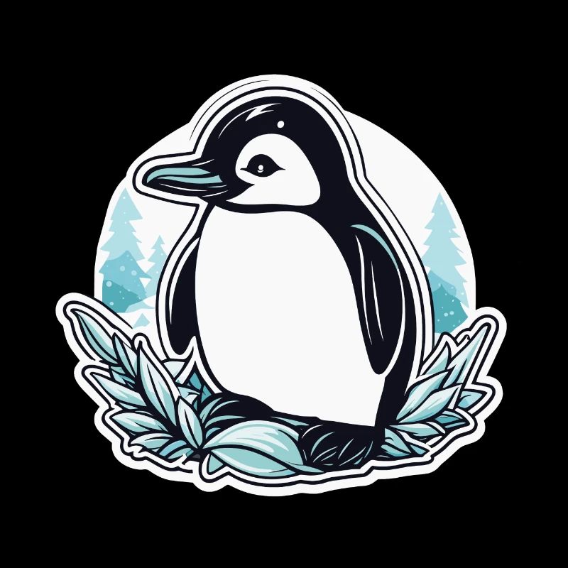 Illustration de Noël pingouin