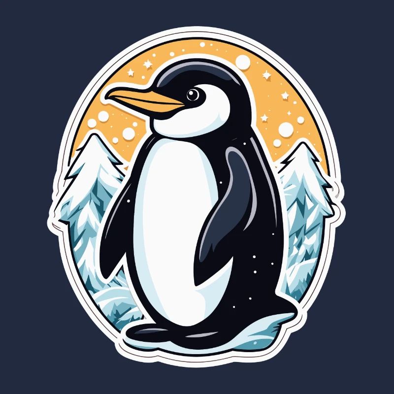 Illustration de Noël pingouin
