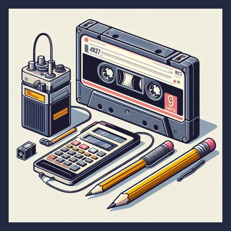 Kassettenrekorder und Stift
