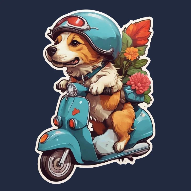 Dog on a scooter