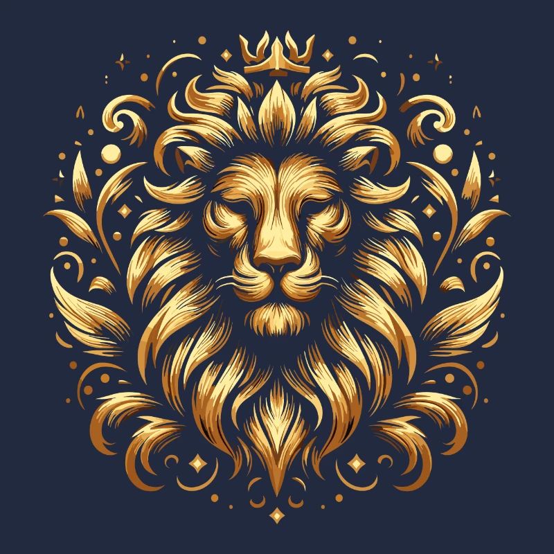 Lion Head Gold Patterns