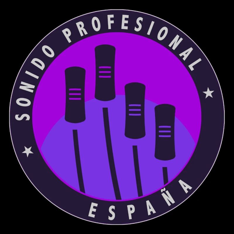 Logo with purple background.