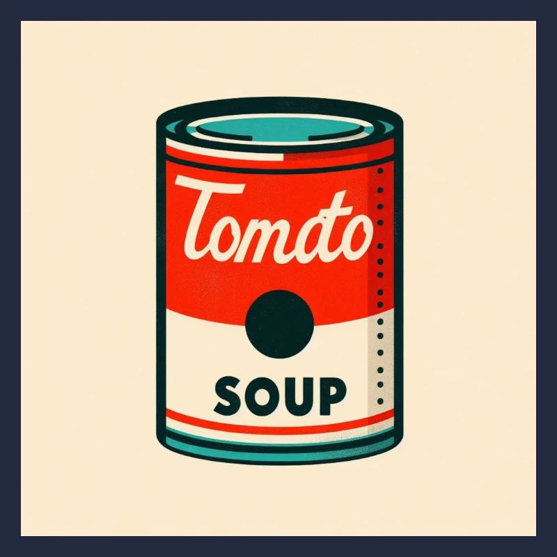 Boîte de soupe à la tomate en risographe
