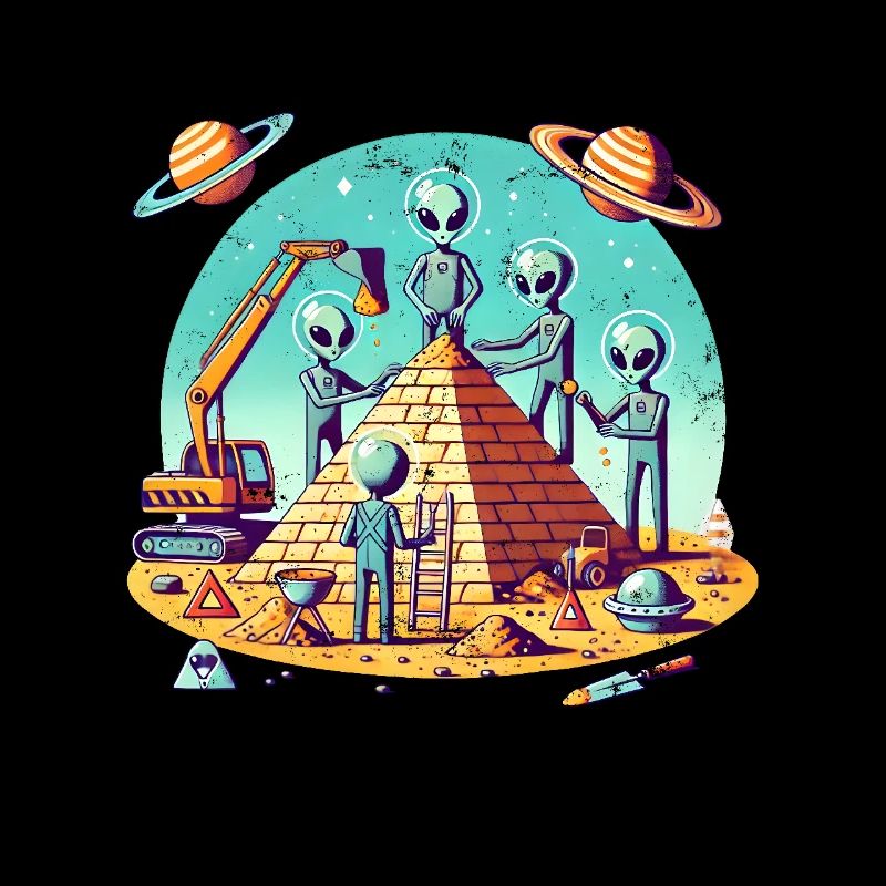 Aliens build pyramid