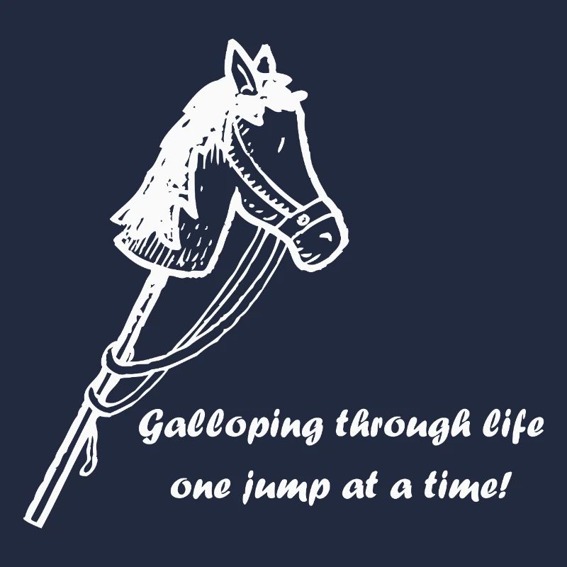 Galloping through life - white - Hobby Horsing