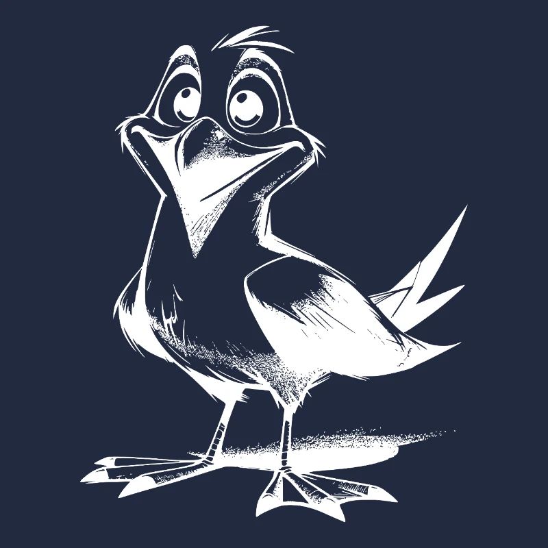 Cute fluttering man funny seagulls bird
