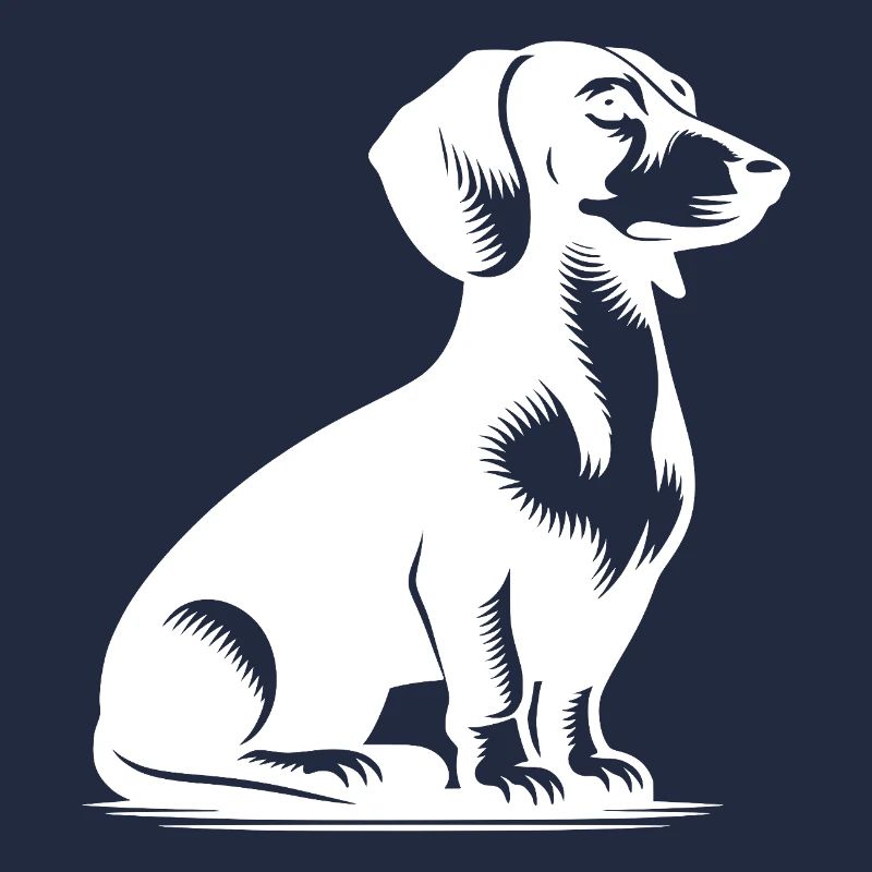 Dessin de teckel vintage de chien de chasse classique