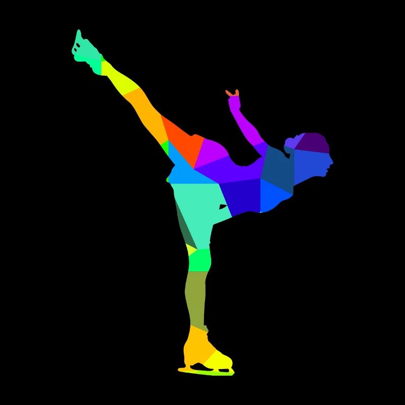 Eiskunstlaufen Schlittschuh Regenbogen Polygon