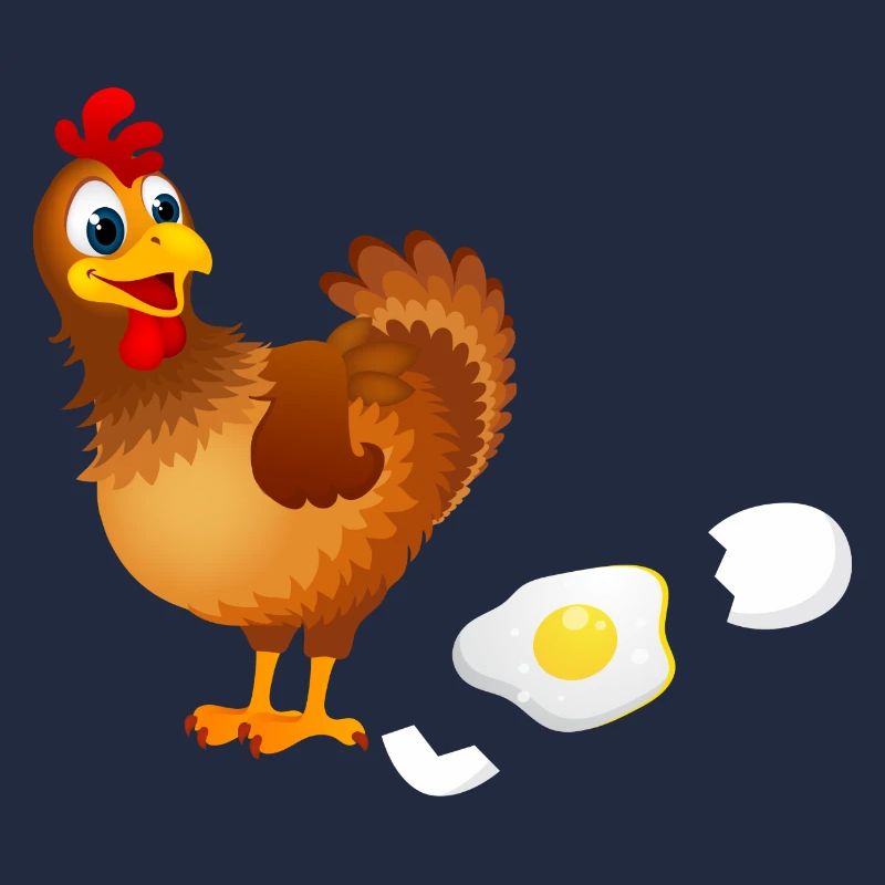 a hen puts a funny egg gift