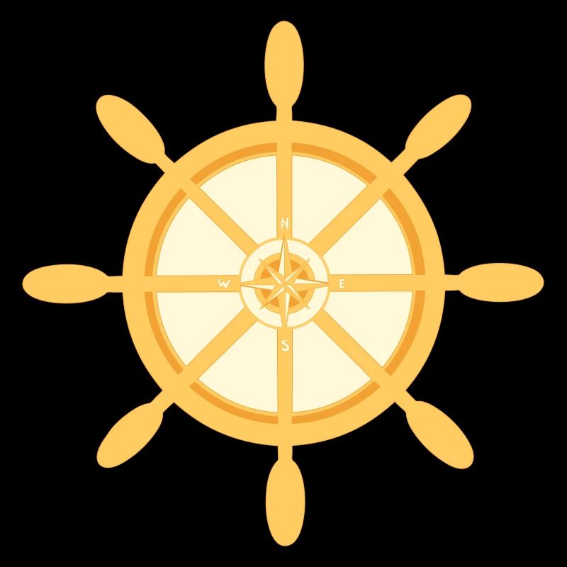 Ship wheel Ship steering wheel with cardinal directions