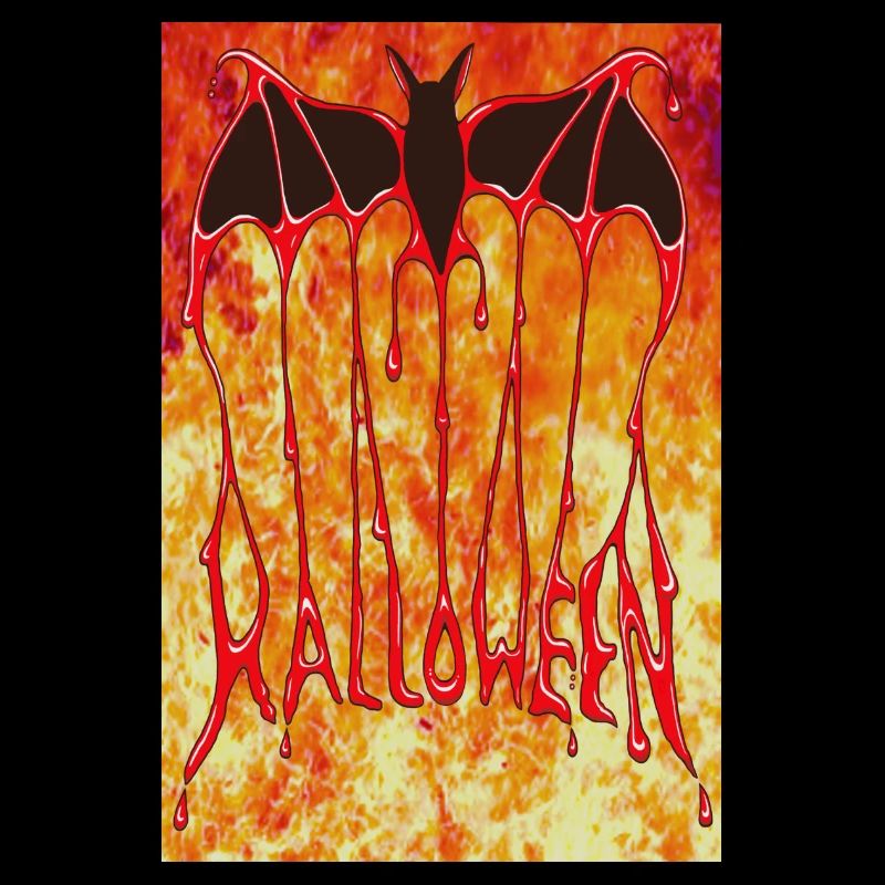 Affiche De Bat Halloween On Fire