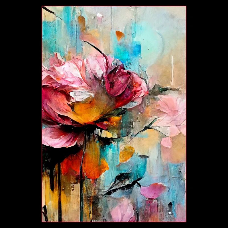 Foral Abstract Rose Blooms Abstrakt