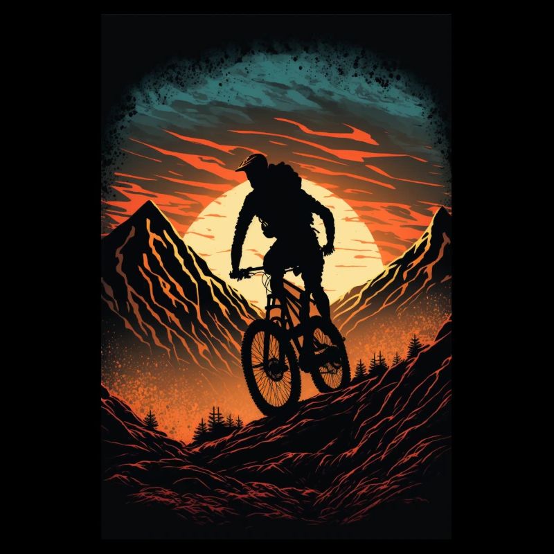 Athlètes extrêmes descente au coucher du soleil