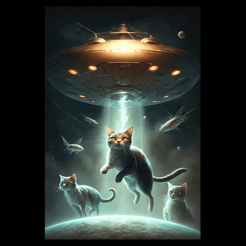 Cat UFO Alien Alien Espace spatial