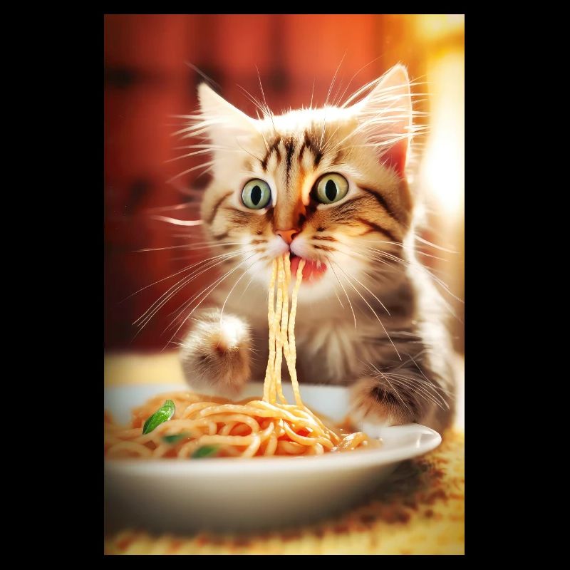 Drôles de spaghettis de chat