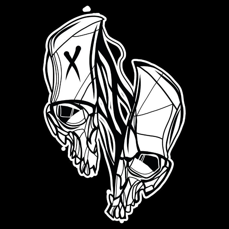 Geteilter Schädel // Illustration