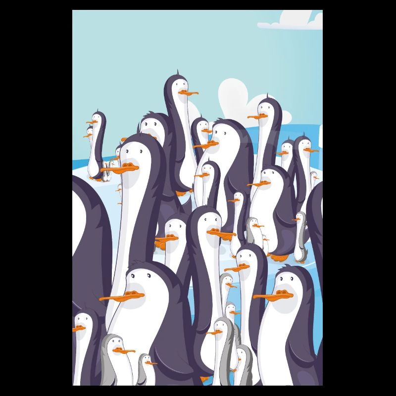 Manchots de dessins animés mignons