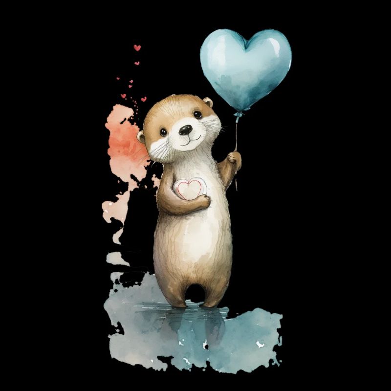 Otter Herz Aquarell