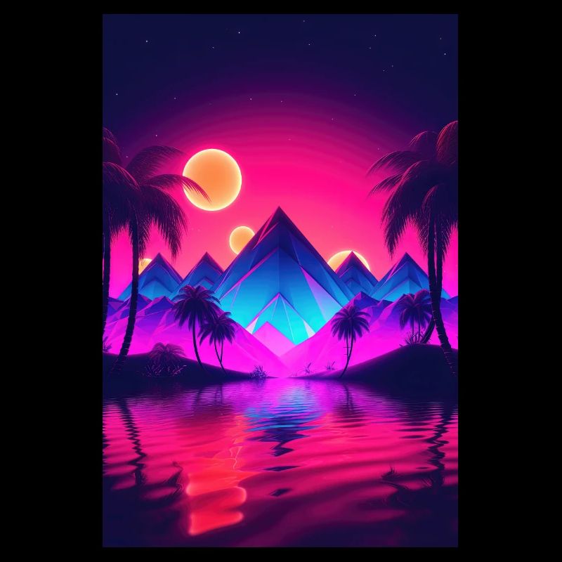 Sunset Serenity: Synthwave-Träume an der Küste