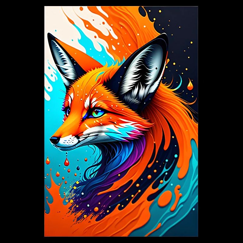 Art coloré Potrait Fox 1