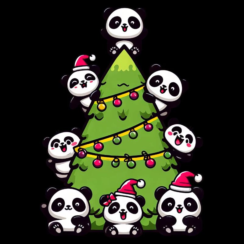 Panda de Noël - Ambiance festive sous le