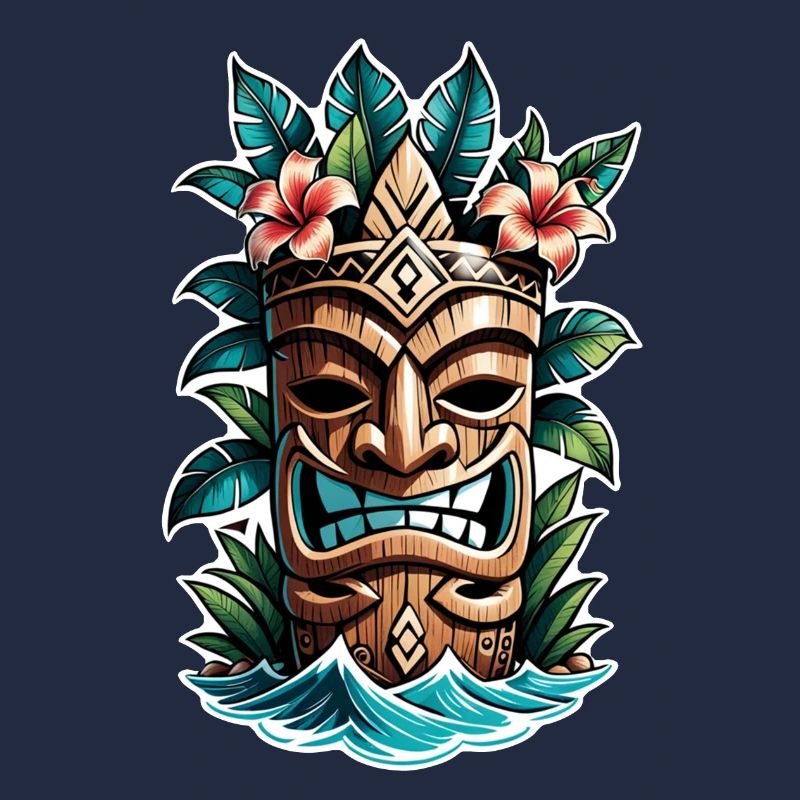tiki beach - statue polynèsie