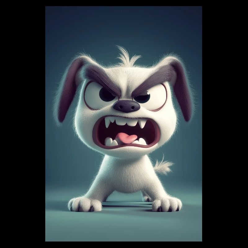 Grumpy Cartoon Dog Rage Mode