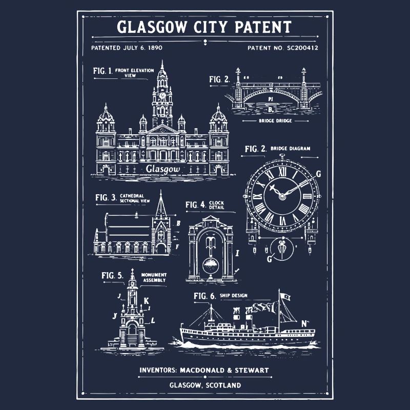 Glasgow Skyline Blueprint