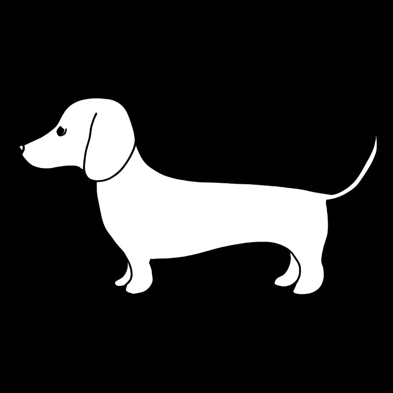 Mignon teckel au trait fin sur blanc
