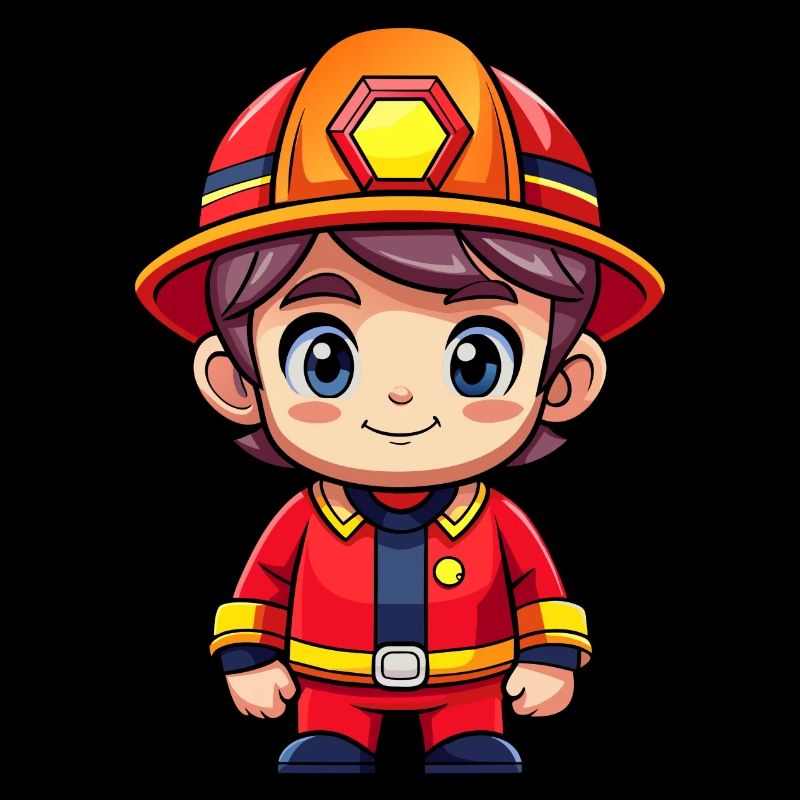 Held in Rot der Feuerwehrmann