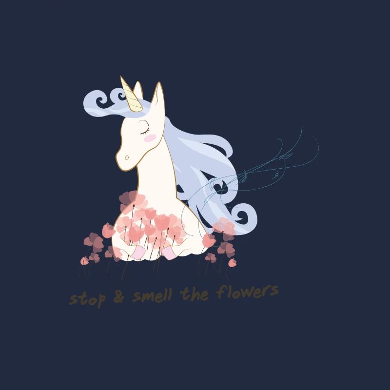 La licorne aime les fleurs