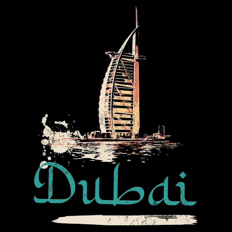 Illustration hotel Burj Al-Arab, icone de Dubai