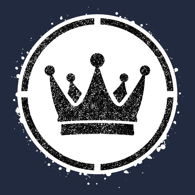 Sponge stencil Crown inside circle