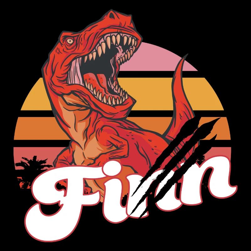 FINN - Beautiful boy name with T-REX Dino