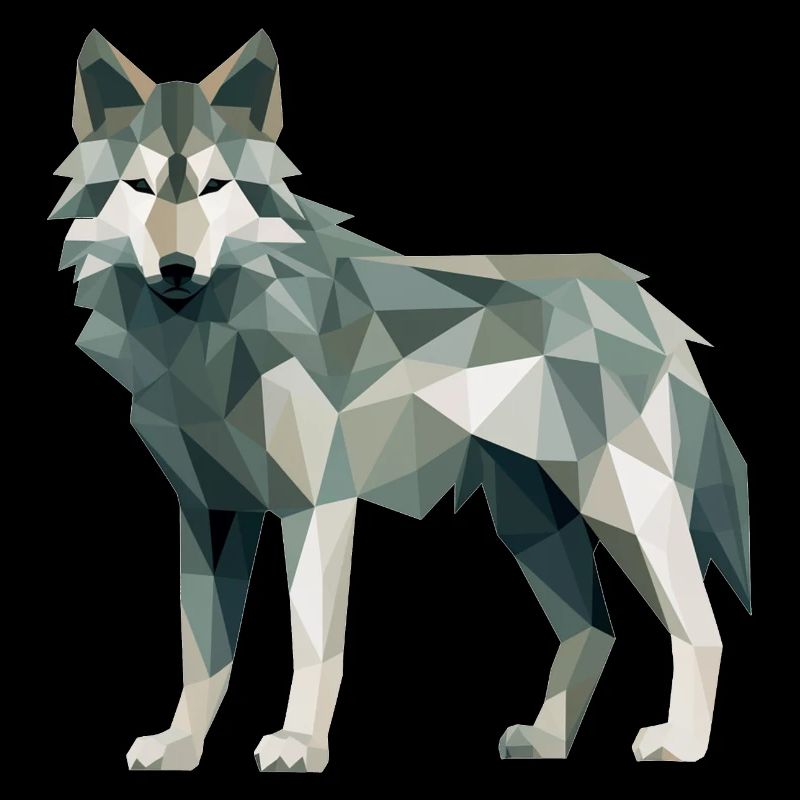 Wolf Geometric Drawing