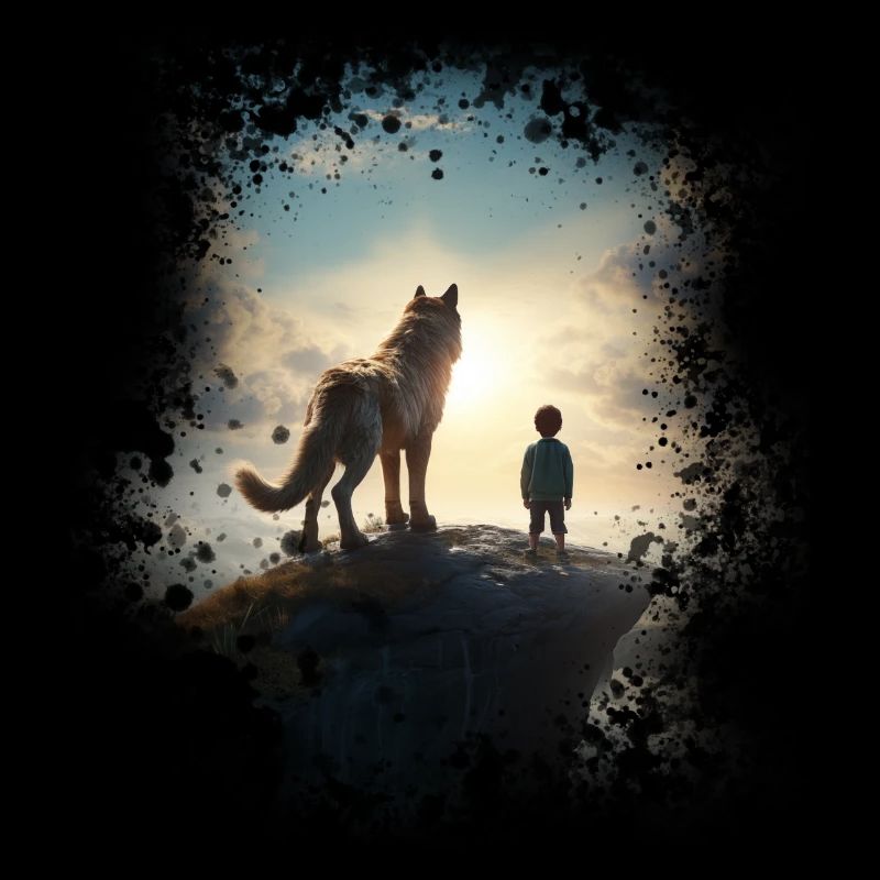 Episch Husky Hund Kind Freundschaft