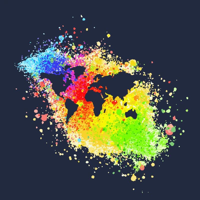 Welt vor Regenbogen Sprenkel
